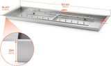 48 x 14 Inch Upgrade Rectangle Fire Pit Burner Pan Kit with H-Burner Natural Gas