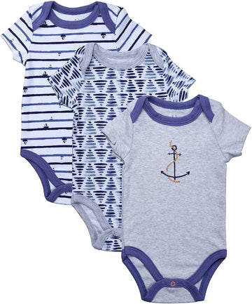 Boy's Pack Short-Sleeve Kimono Bodysuit Set -Side Snap Infant Bundle
