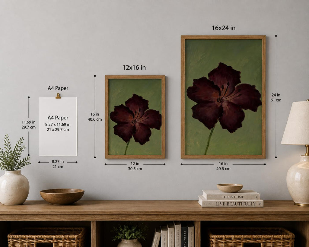 Dark Floral Wall Art Moody Flower Pictures Vintage Green Prints