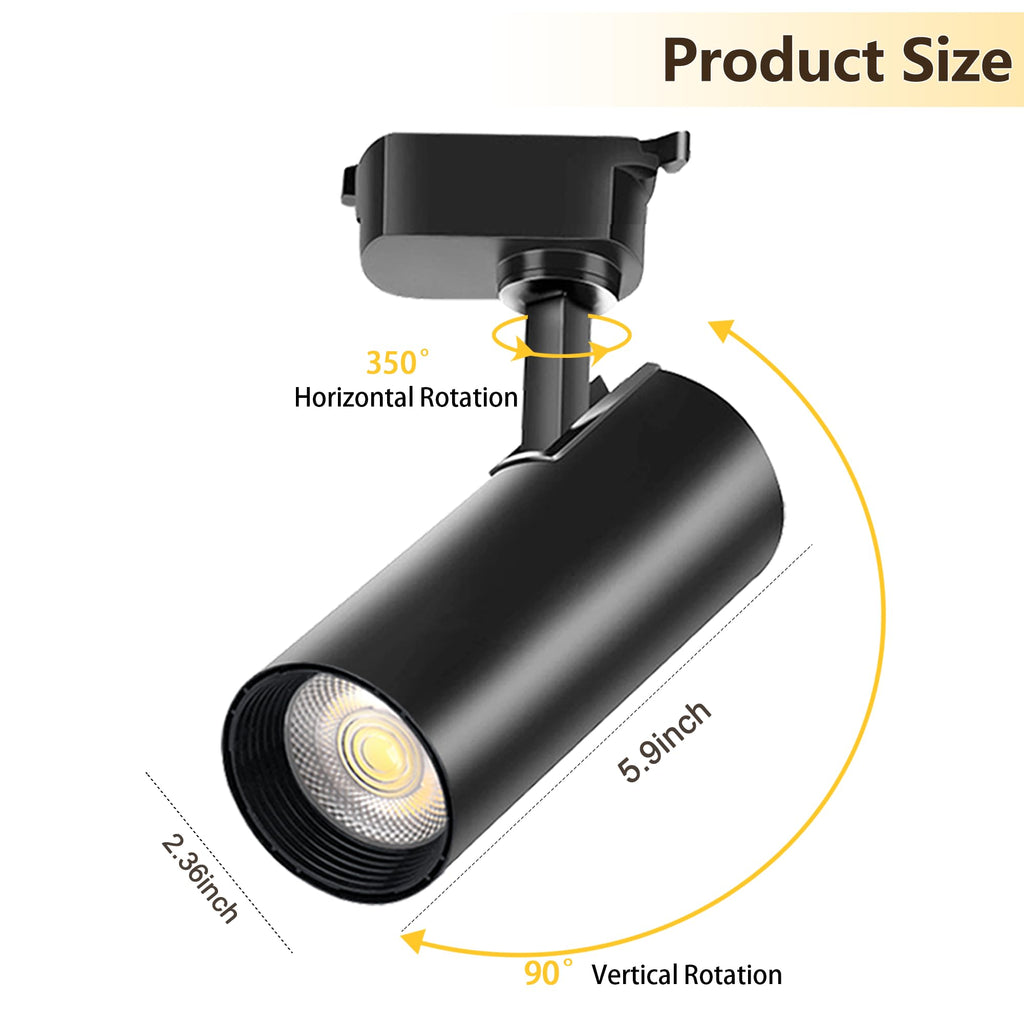 J&L Type LED Track Lighting Kit Dimmable Adjustable Angle Light Heads