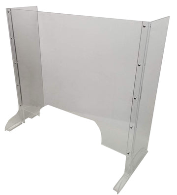 Cashier Protection Sneeze Guard at Convenience Store Checkout Counter (28x30) larger pass thru