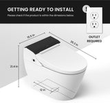VOVO STYLEMENT TCB-8100B Smart Toilet for bathrooms, Elongated One Piece Toilet, 1.12 GPF, Auto Dual Flush