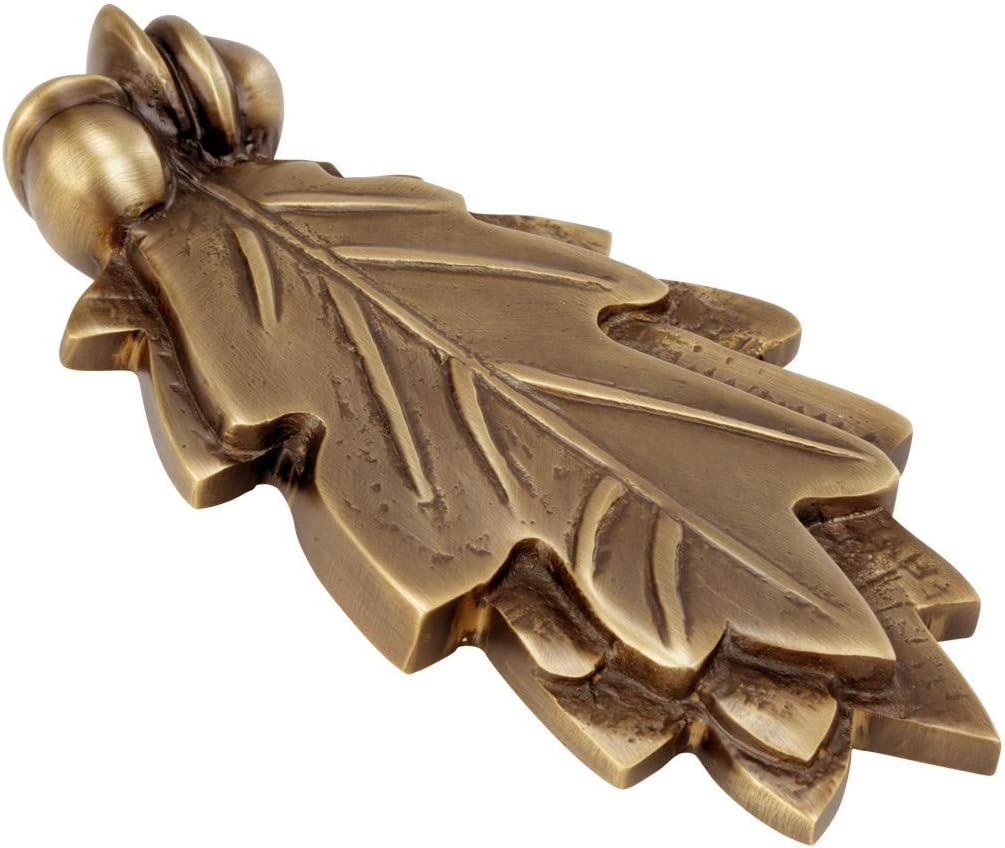 Oak Leaf Door Knocker Solid Brass Antique Finish 6 Inch Classic Entry Door Hardware