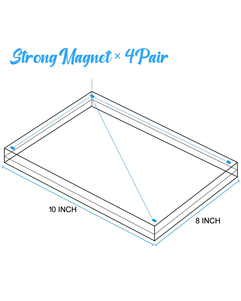 3 Pack 8x10 Acrylic Picture Frames, Double Sided Magnetic Display