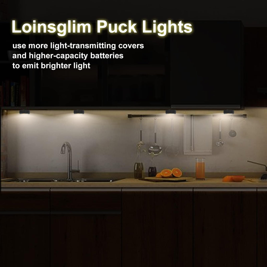 Puck Lights with Remote Control, Wireless LED Puck Light,Battery Operated Under Cabinet Lights, Under Counter