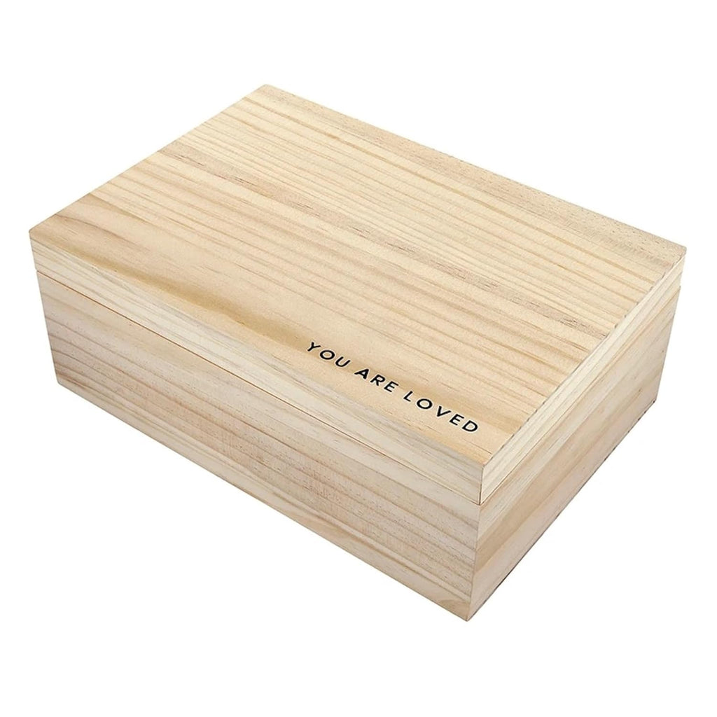 Keepsake Box Pine Wood Memory Storage Case for Time Capsule Notes Gift 7" x 10", You are Loved