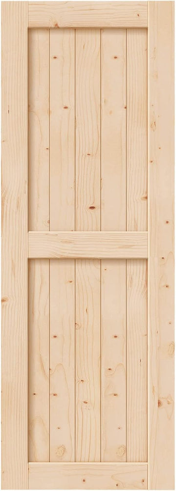 30in x 84in Sliding Barn Wood Door,Interior Doors,DIY Assemblely,Solid Natural Spruce Panelled Slab,