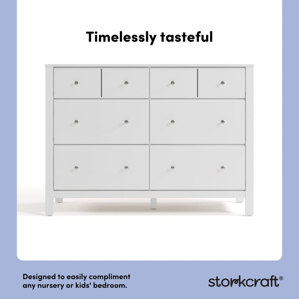 Horizon 6 Drawer Dresser, White with Driftwood