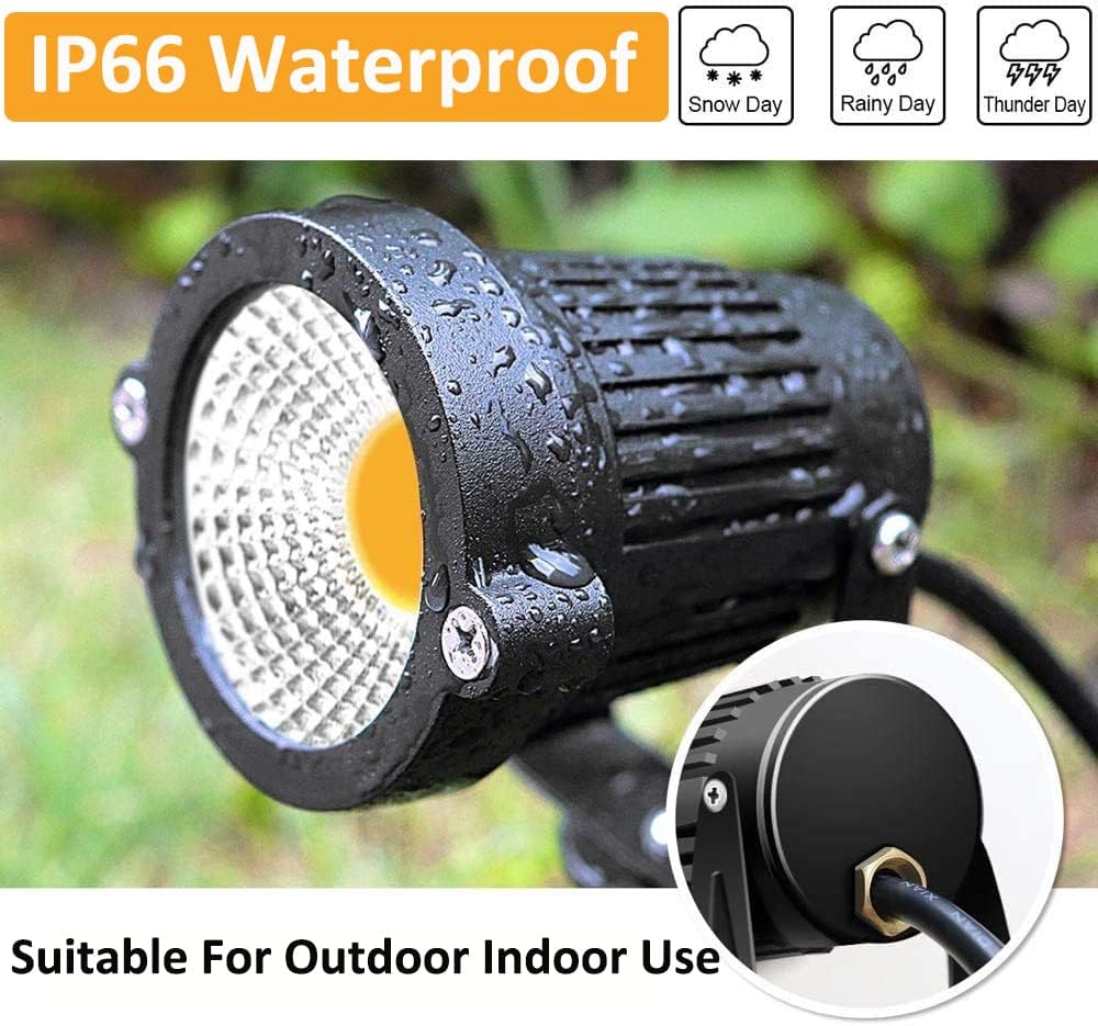 Low Voltage Landscape Lights LED Landscape Lighting, 5W 12V Garden Pathway Lights Waterproof Warm White Walls Trees