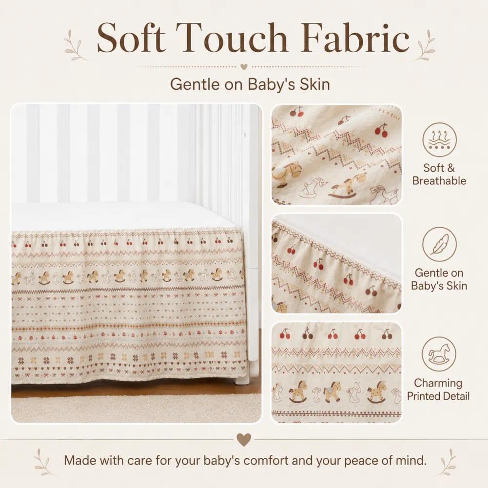 Crib Skirt Dust Ruffle, Microfiber Crib Bed Skirt