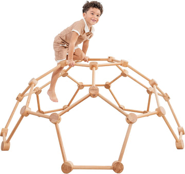 Wooden Toddler Play Gym for 3-6 Years Old - Montessori Climber for Kids - Safe Climbing Toy Support up to 120 lbs