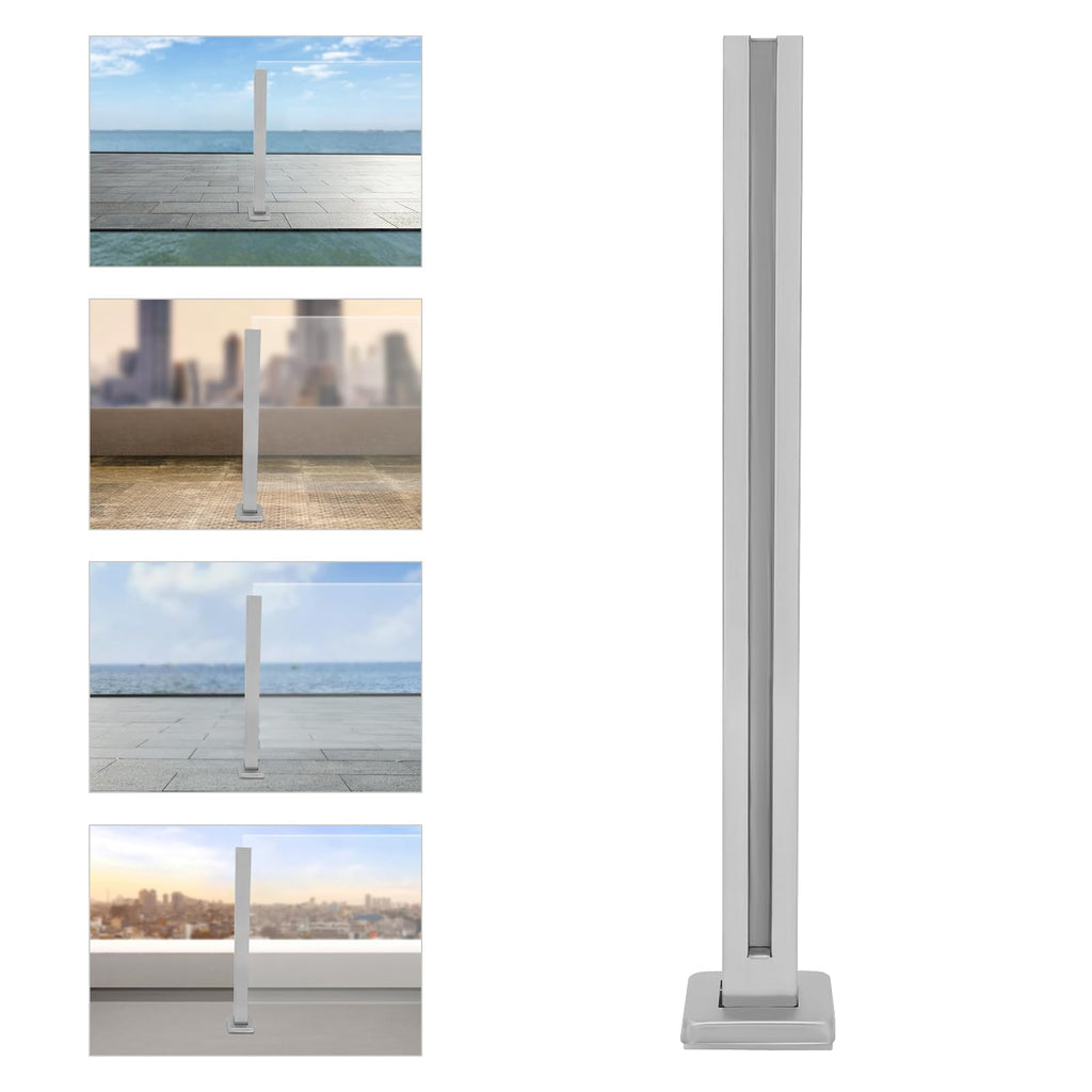 Glass Railing Post, 304 Stainless Steel Glass Balustrade, Balcony Guardrails for Balustrade Balcony Deck Stairs