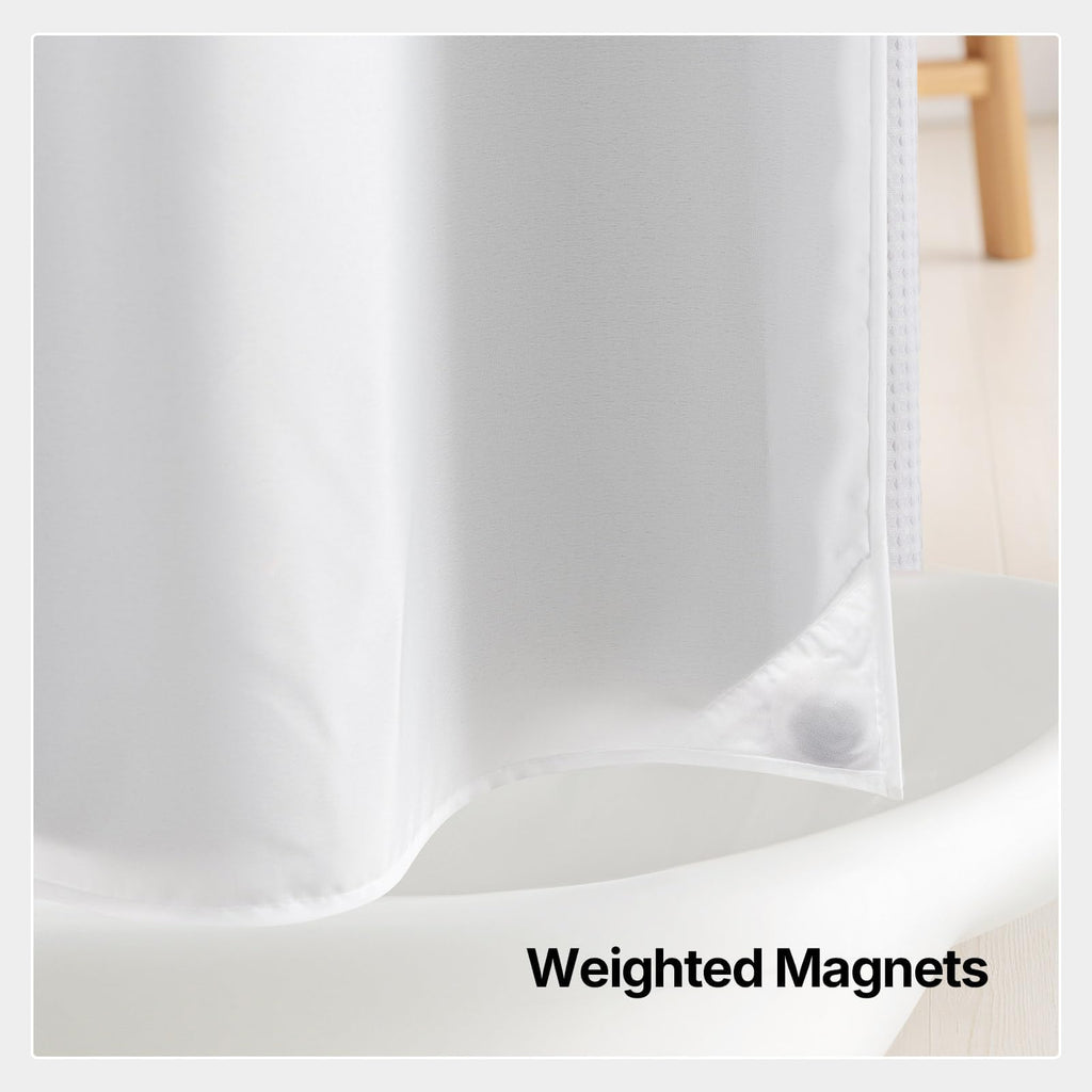 2 Pack Snap in Shower Curtain Liner Replacement, White, 70x54