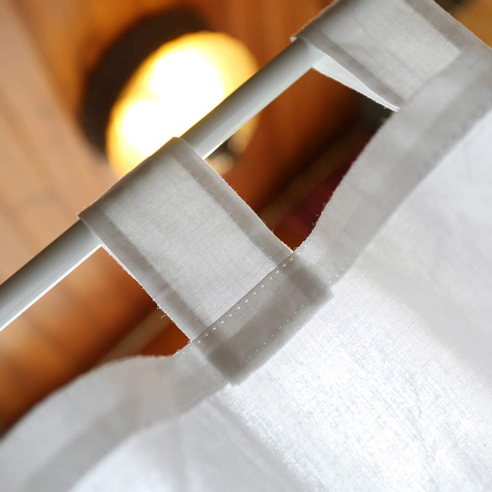 Crochet Window Valance Curtain Elegant Cotton Curtains with Tassel Light Filtering Top Tab Decorative Window Valances