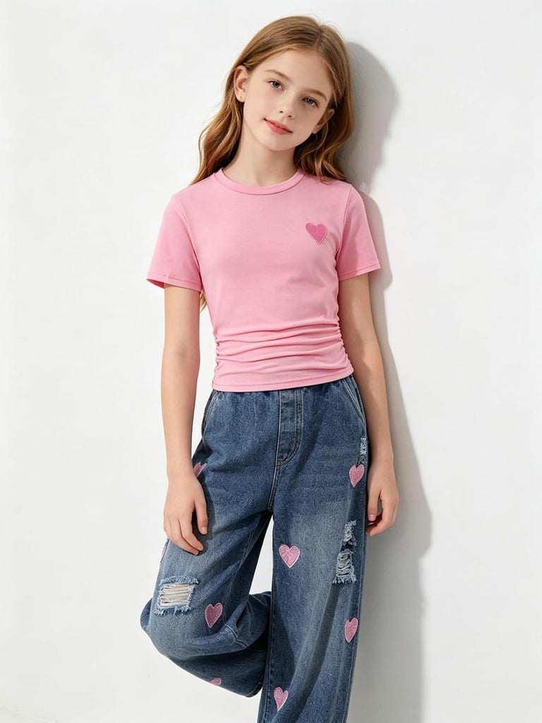 Outfits 2 PCS Short Sleeve Top Jeans Pants Clothes