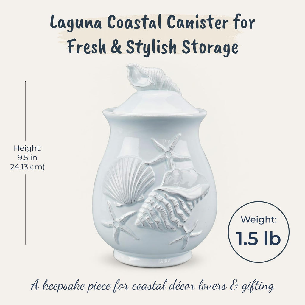 Laguna Coastal Canister, 9-inch Height, Blue