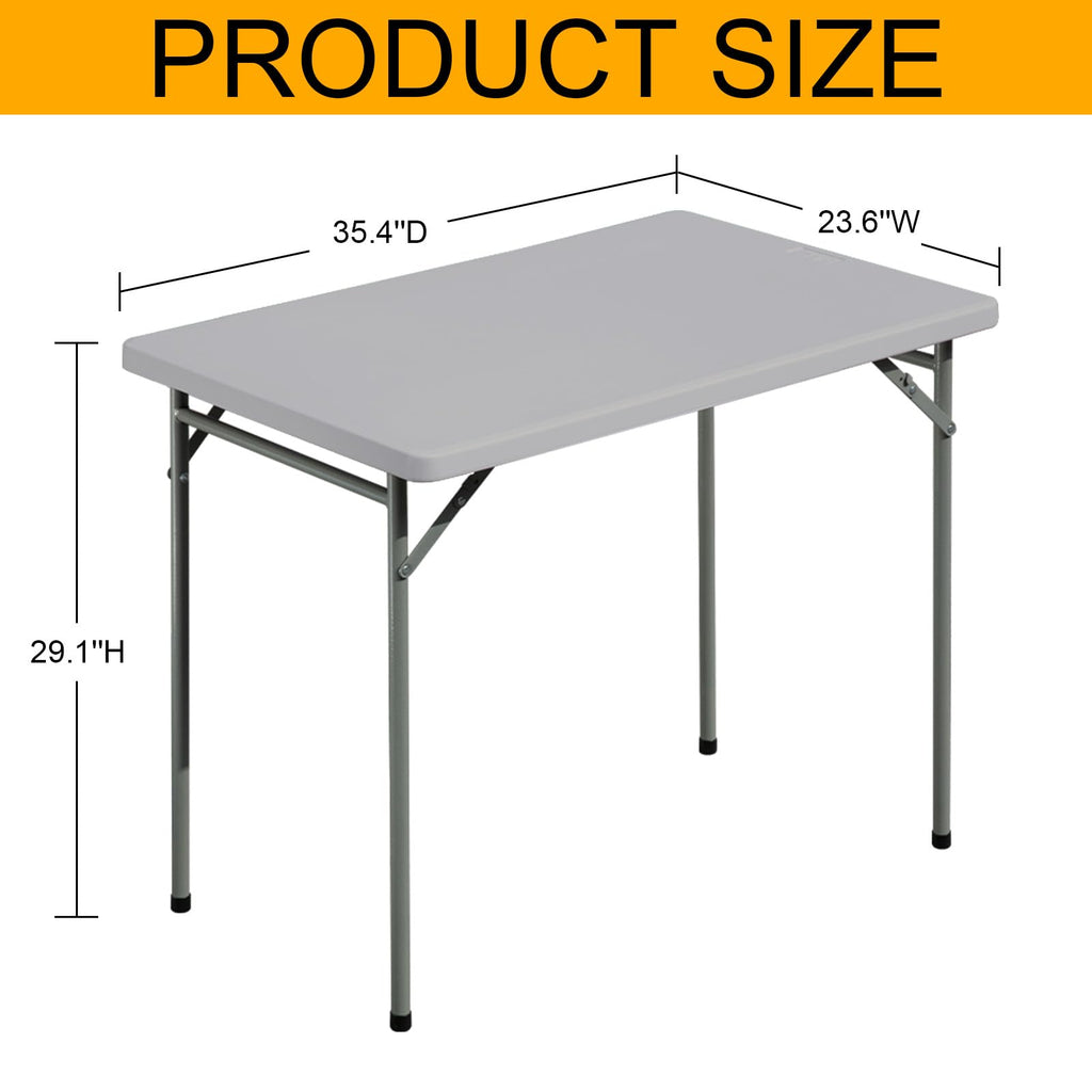 Folding Table 3ft Rectangular All-Occasion Plastic Folding Event Table for Indoor and Outdoor, Portable Desk