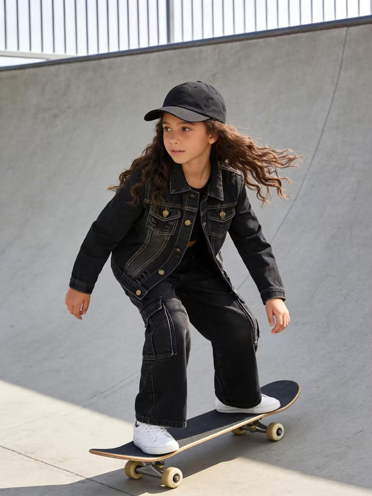 Girls Jean Jacket Long Sleeve Denim Jacket