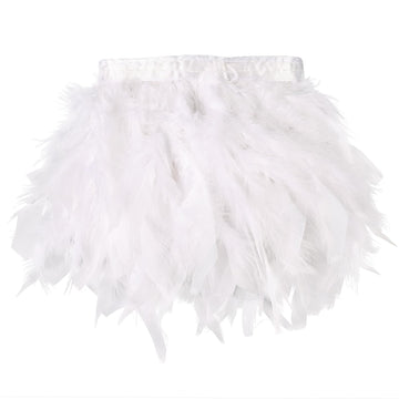 White Turkey Feathers Trim Fringe 2Yard 4-6inch