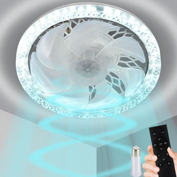 Light Socket Fan with Remote 12Ó, Screw in Socket Fan Light with Dimmable Brightness and Color Temp, Socket Modern Flush Mount Low Profile Ceiling Fan for Bedroom, Small Living Room, Kitchen A101-B0CZRZYTMV