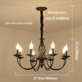 Black Chandelier,8 Lights French Country Chandeliers,Metal Pendant Chandelier,Pendant Light Fixture for Island Kitchen Farmhouse,Dining Room,Foyer A109-B07VSQD2S6