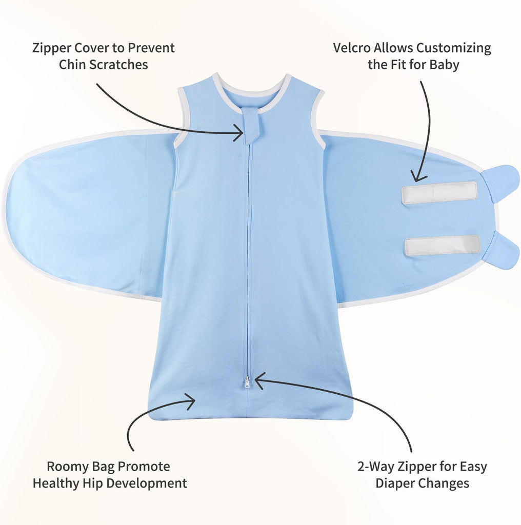 Swaddle for Sleep Sack, Pack Transition Swaddle Arms Up / /Out with Way Zipper 100% Cotton