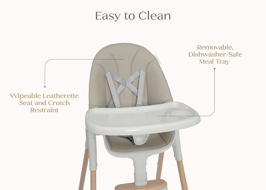 Duet 2-in-1 High Chair and Infant Seat - Dishwasher Safe Meal Tray - FSC-Certified Wood, Taupe