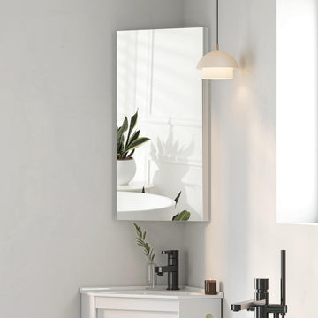 Corner Medicine Cabinet with Mirror, Bathroom Small Corner Medicine Cabinet
