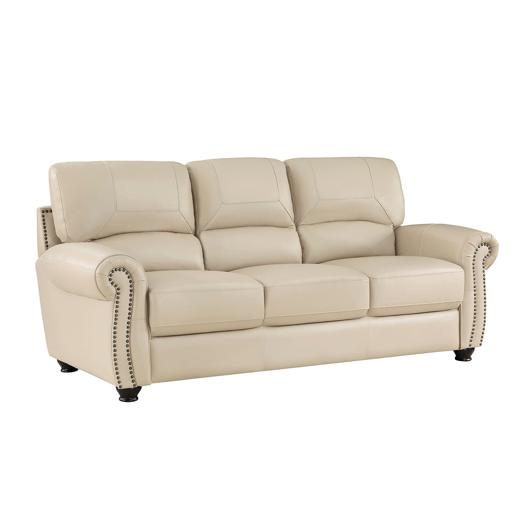 Leather Match Sofa Set, Top Grain Leather Match Living Room Furniture Sets, Include Sofa Couch, Loveseat and Arm