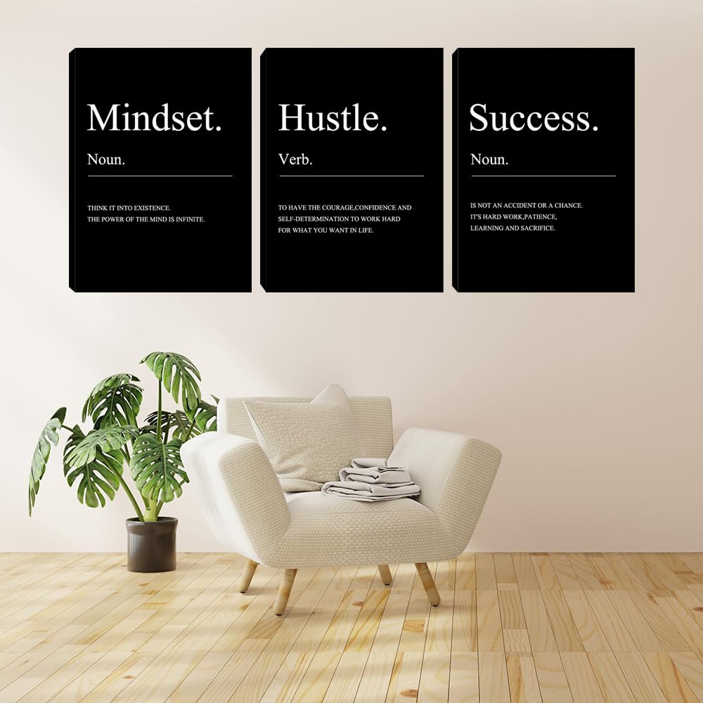 Motivational Wall Decor 3 Pieces Success Paintings Motivational Posters Prints Office Wall Decor Inspirational Canvas