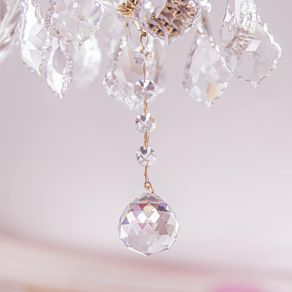 300pcs Chandelier Connector Clip Pins, 3 x 30mm L Chandelier Replacement Prism Copper Pins for Fastening Suncatcher