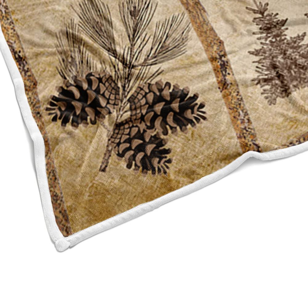 Rustic Cabin Throw Blankets, Farmhouse Country Antique Bear Moose Forest Vintage Wood Cozy Warm Bed Couch Blanket