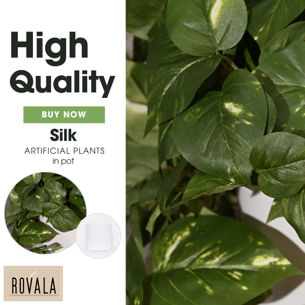 MY ROVALA Silk Plants Decor Indoor in Pot Realistic Artificial Plants Hanging Faux Plants Indoor Fake Potted Plants