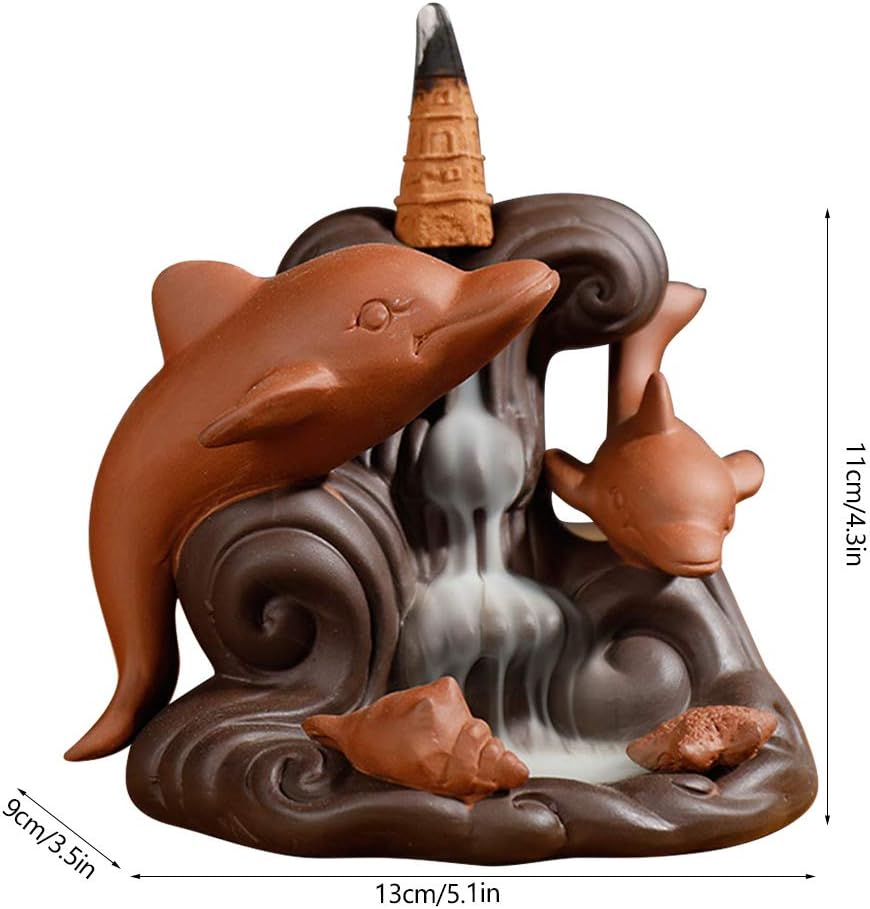 Backflow Incense Burner Waterfall Incense Burner Backflow Incense Burner Dolphin Ornament Backflow Incense Burner