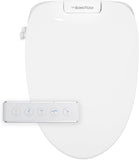 Elongated Electric Smart Bidet Toilet Seat with Auto Open and Close Lid, Unlimited Heated Water, Warm Air Dryer, Remote Control, Self-Cleaning Nozzle