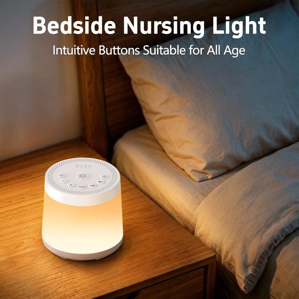 Rechargeable Nursery Night Light Sound White Noise Machine for Baby Kids Adults with Sounds 30 Sleeping Sounds 12