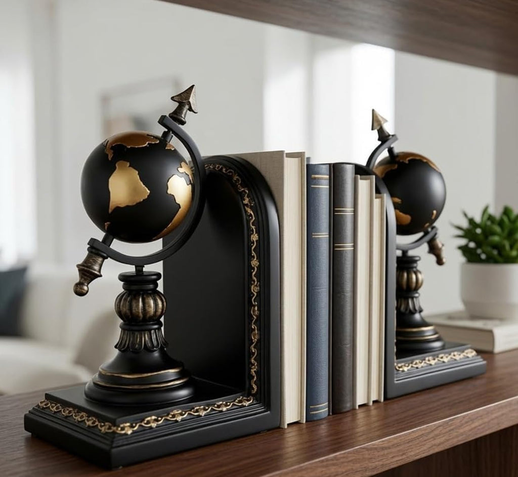 Globe Bookends, Armillary Sphere, Celestial, Arrow, Astronomy - Set of 2