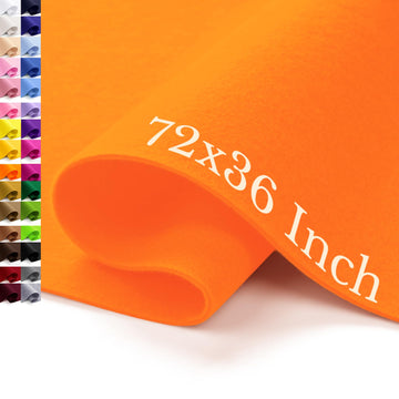 Pumpkin Orange Large Soft Felt Fabric Sheet 72" x 36", 1.6mm Thick