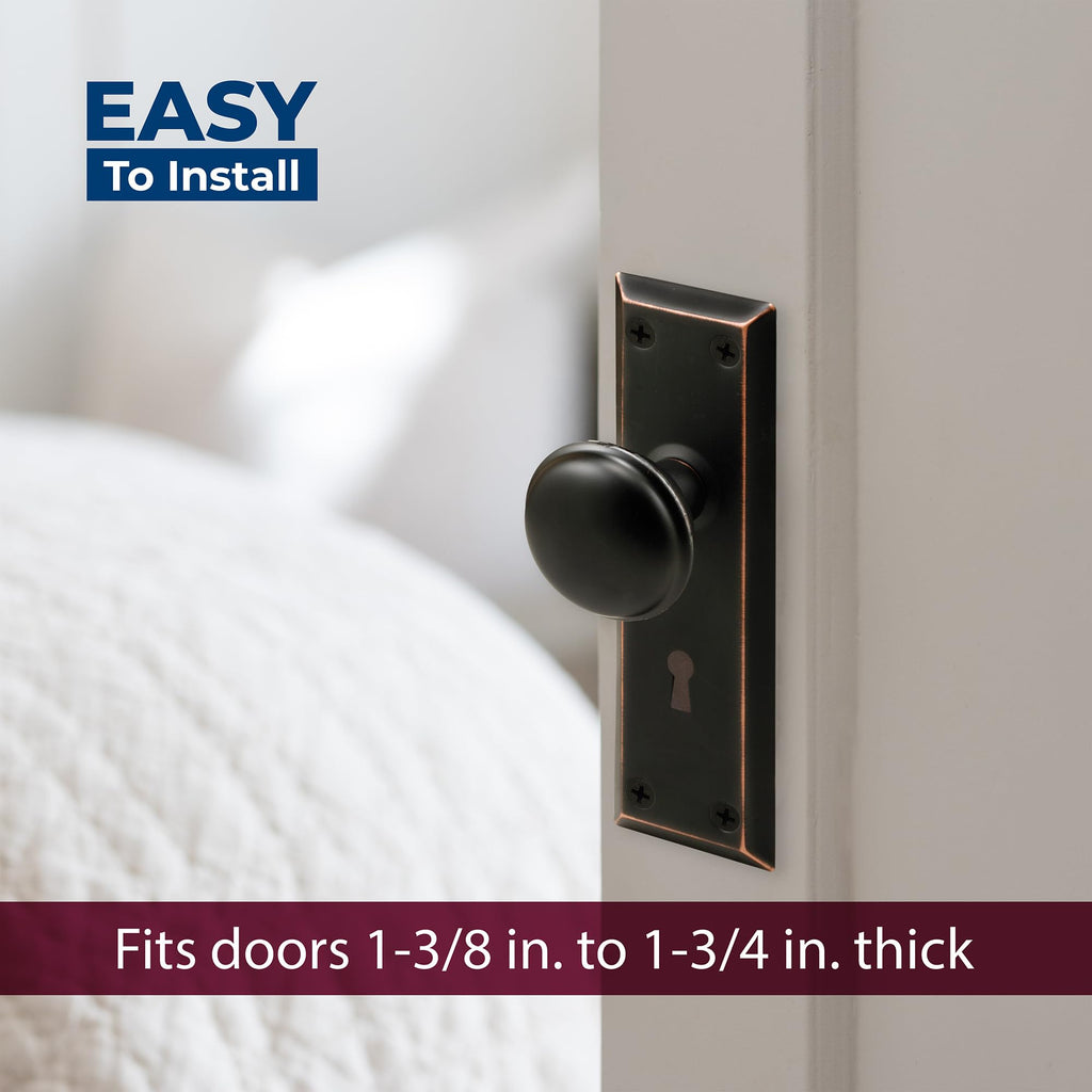 Keyed Mortise Lock Set, Classic Bronze Knob, Interior Doors