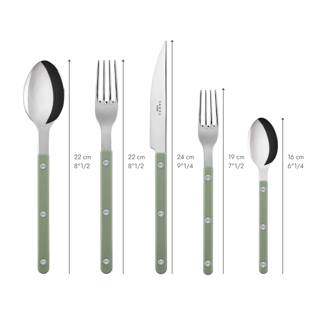 20-Piece Flatware Set for 4 - Bistrot Collection - Knife, Fork, Soup Spoon, Teaspoon & Dessert Fork - Stainless Steel