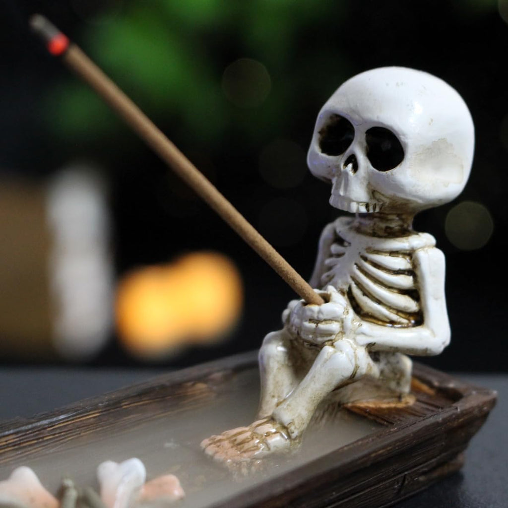 Incense Burner, backflow Incense Burner,Skeleton Ship Incense Holder,Hand-Carved Decorations,Cool Room Decorations