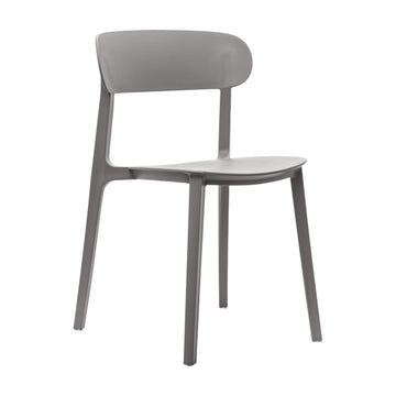 Indoor-Outdoor All-Weather Resin Stacking Chair, Gray