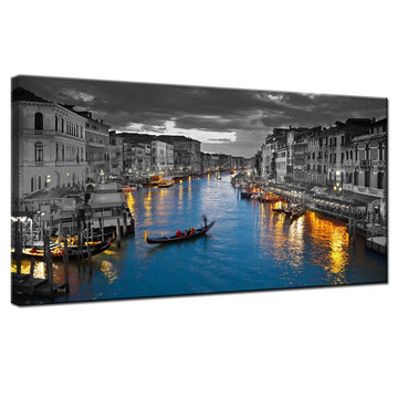 Italy Canvas Wall Beautiful Grand Canal Landscape Photograph Prints Venice Skyline Picture Poster Bedroom Living Room