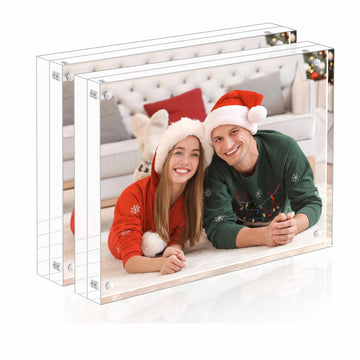 Acrylic Picture Frame 5x7 Tabletop Photo Frame Magnetic Double Sided Frame Free Standing Desktop for Display