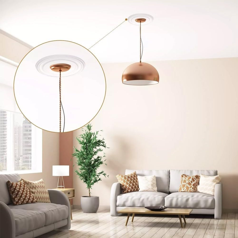 12 Inch Round Ceiling Medallion PU Decorative Cover for Fan and Light