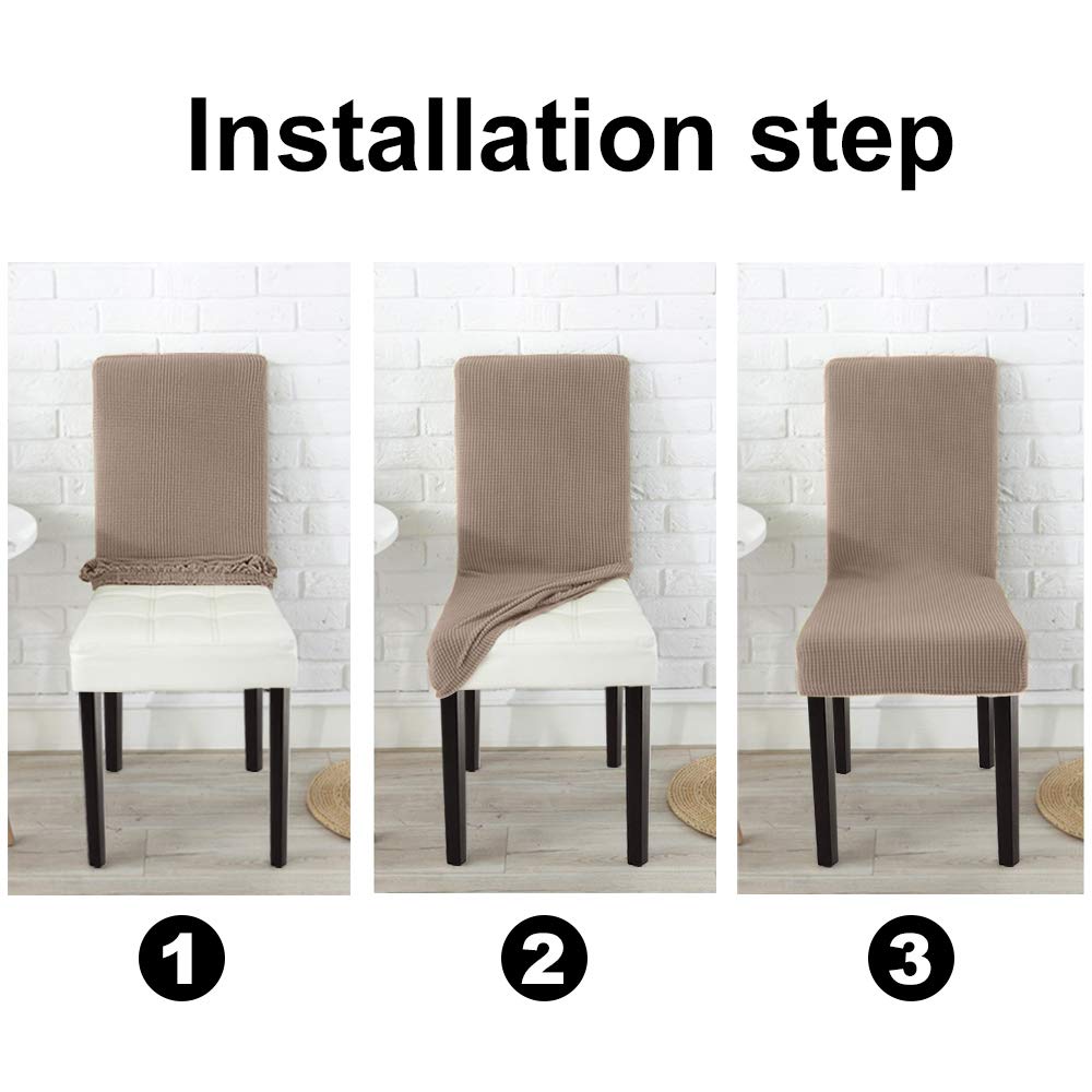 Dining Chair Covers Seat Parson Chair Slipcover Set of 4, Khaki
