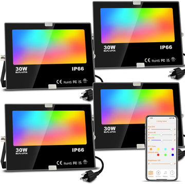 LED Flood Light Outdoor, 30W Equivalent 3000LM Smart RGB Landscape Lighting | APP Control, DIY Scenes - Timing