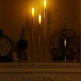 6 Set Wedding 3 Arm Acrylic Candelabra Table Centerpiece 30.7" Clear Tall Floor Candle Holder with Shade Pillar Taper