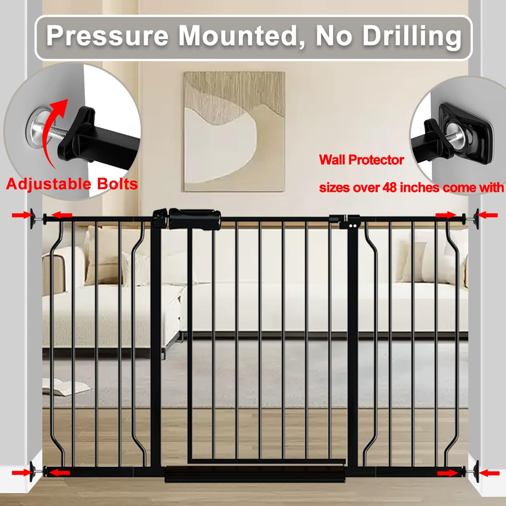53-57.5 Inch Wide Extra Wide Baby Gate Indoor for Stairs Doorway