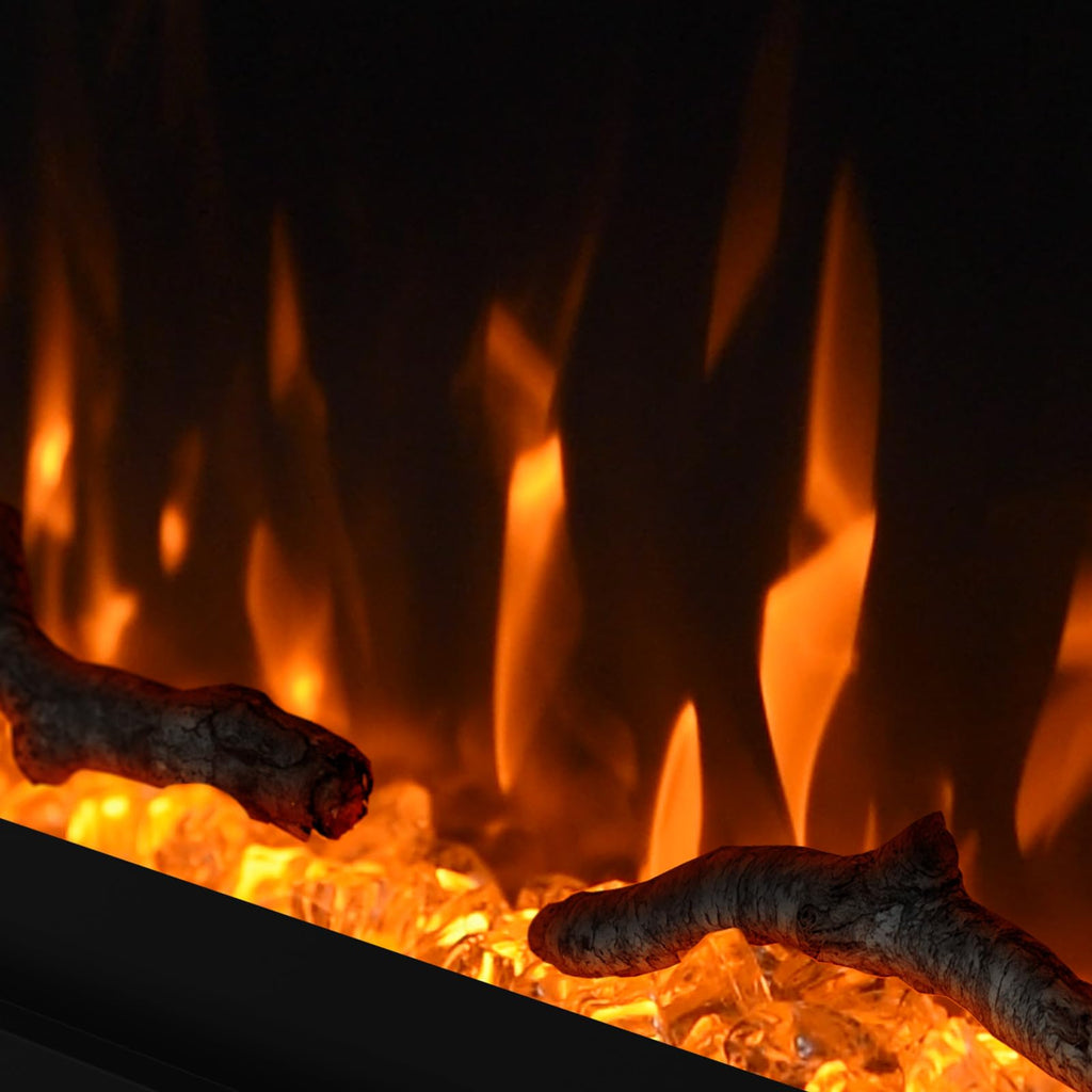 30 inch Electric Fireplace, 4.3" Ultra-Thin Electric Fireplace Inserts, Ultra-Narrow Frame, Wall Mounted and Recessed